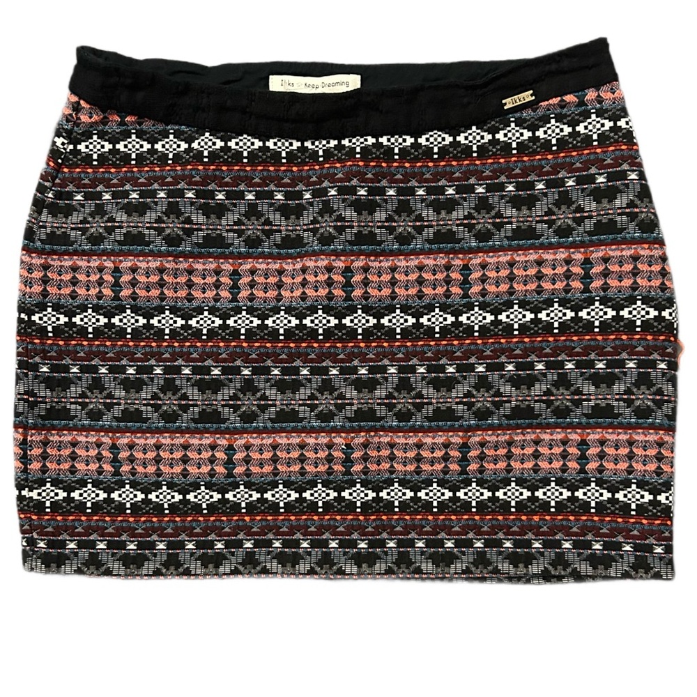 Black and Pink Patterned Skirt
